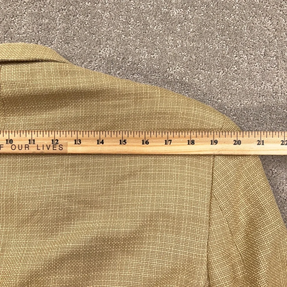 Chaps 1978 Blazer Men 42L Tan‎ Gold Woven Texture Silk Luxury Classic Jacket